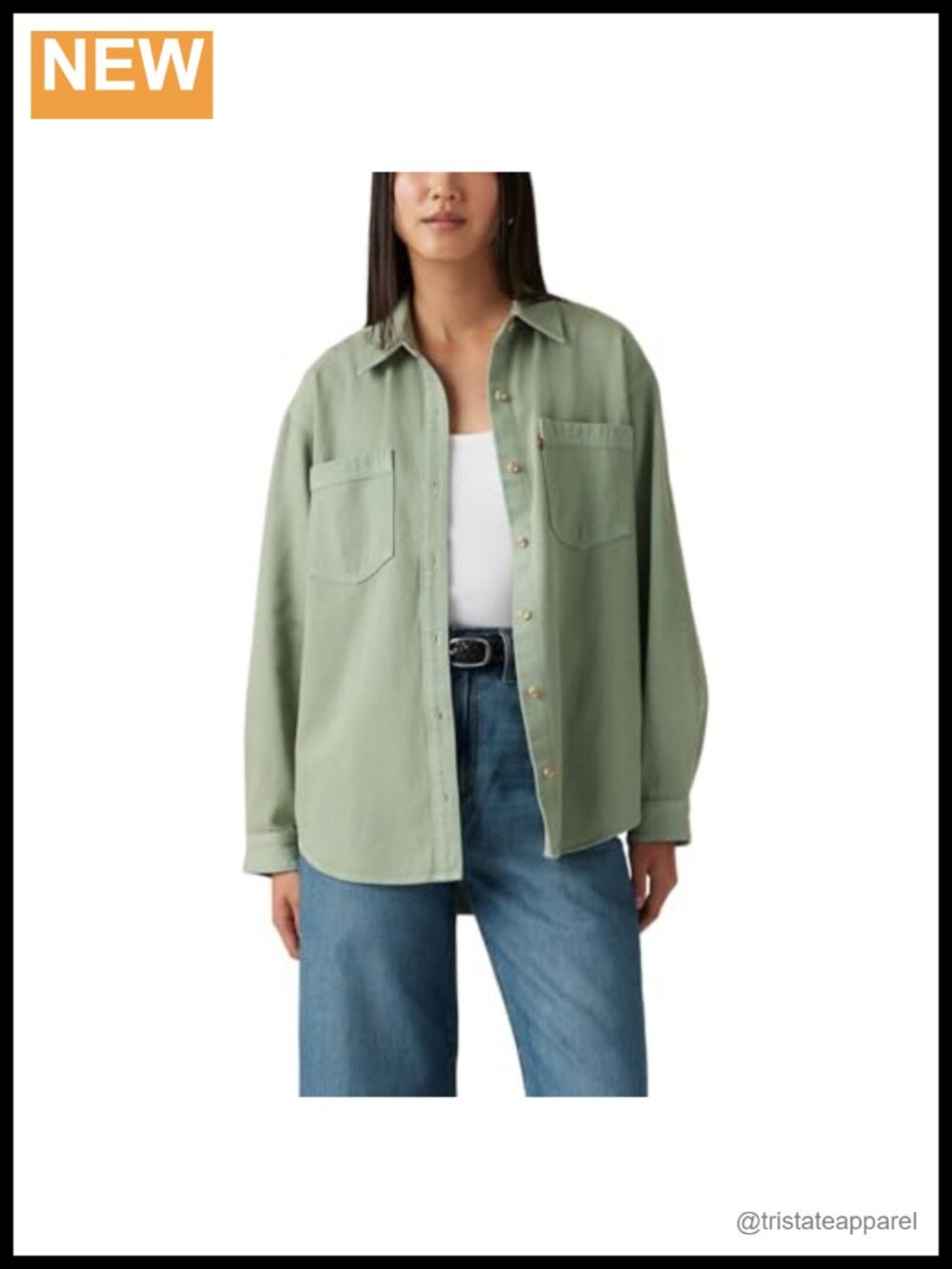 Levi's Women's Iris Overshirt Cotton Relaxed Fit Long Sleeve Point Collar